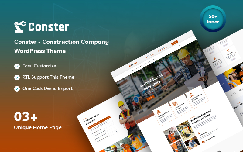 Conster - Construction Company WordPress Theme