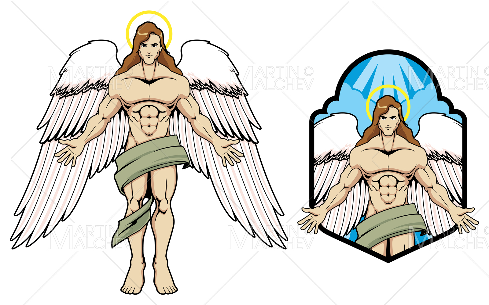 Angel Male Mascot Vector Illustration