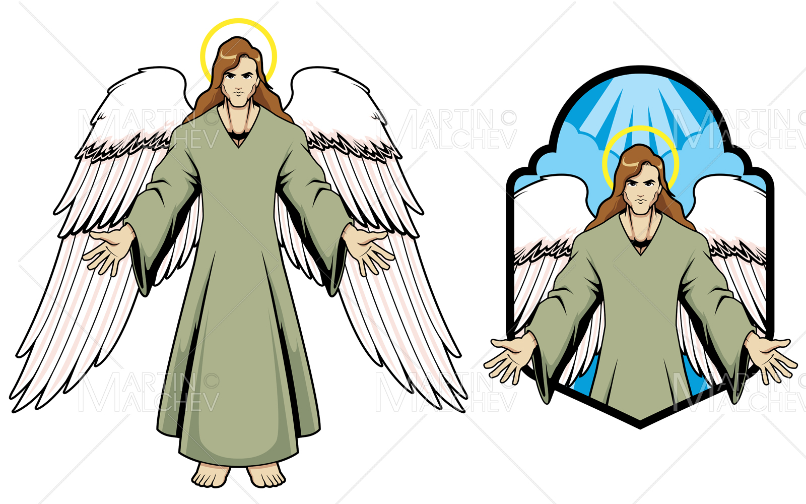 Angel Male Mascot 2 Vector Illustration