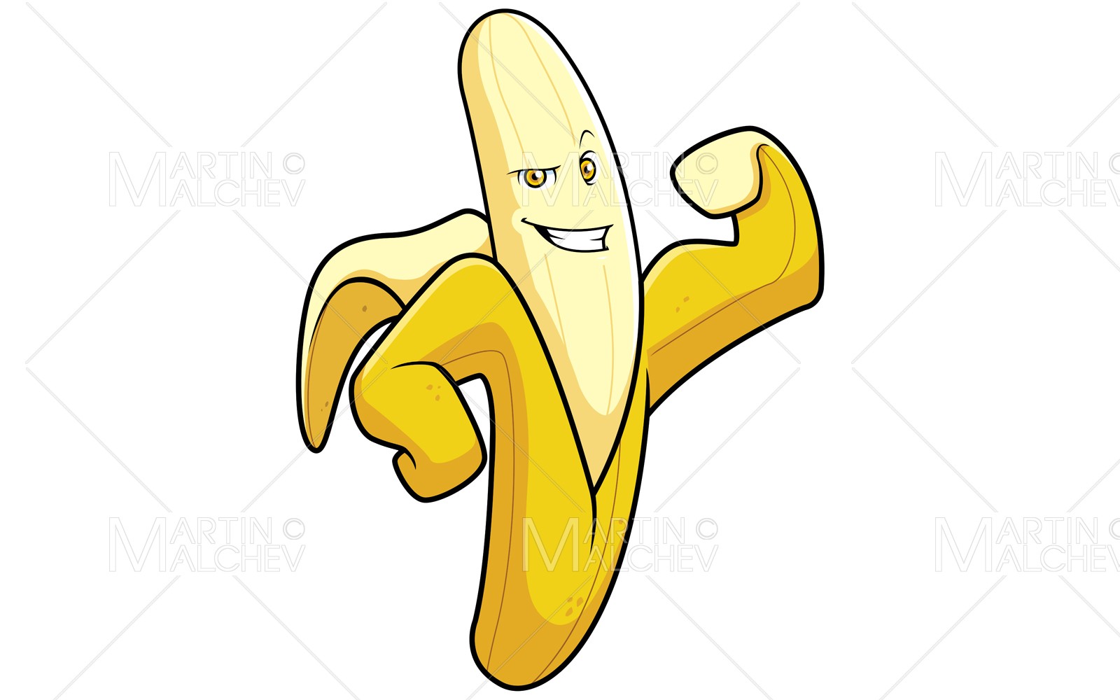 Banana Superhero Mascot Vector Illustration