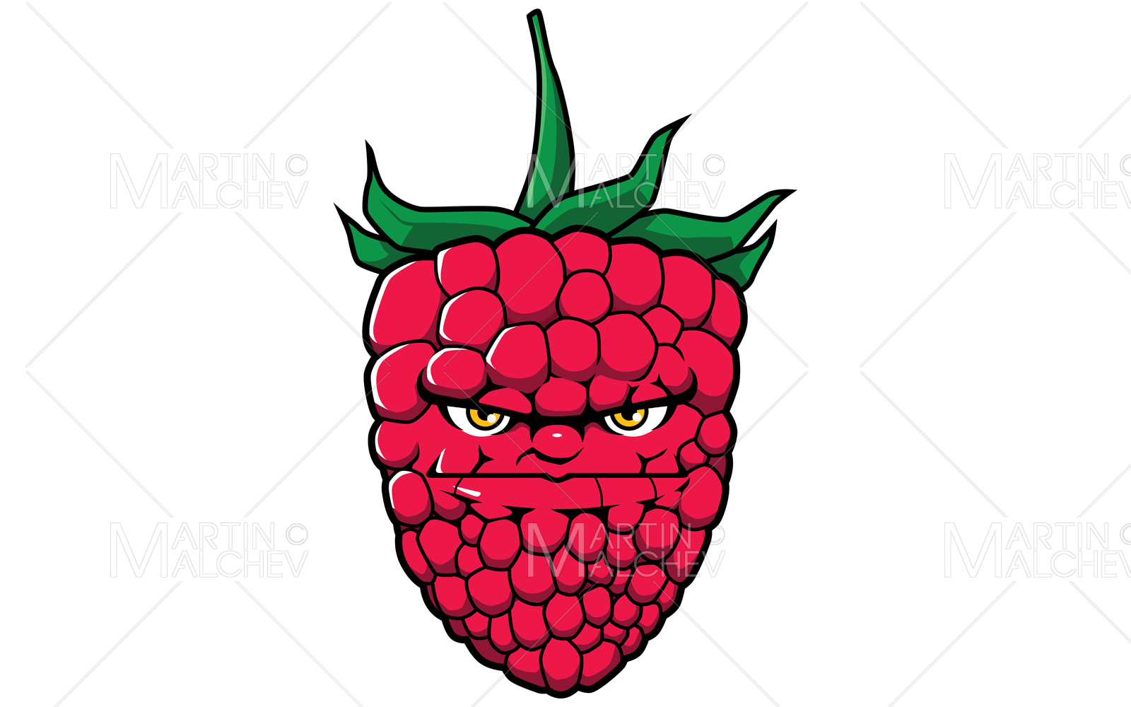 Raspberry Superhero Mascot Vector Illustration