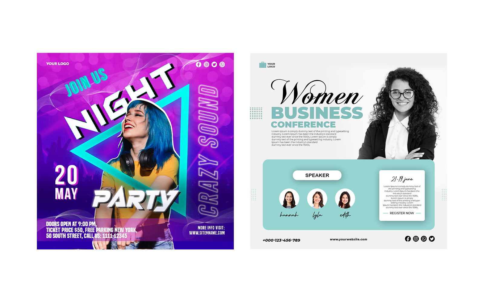 Music Night Party & Business Social Media Template