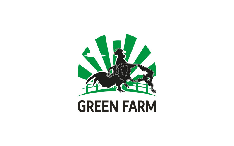 Green Farm Organic Logo Template Vector Design
