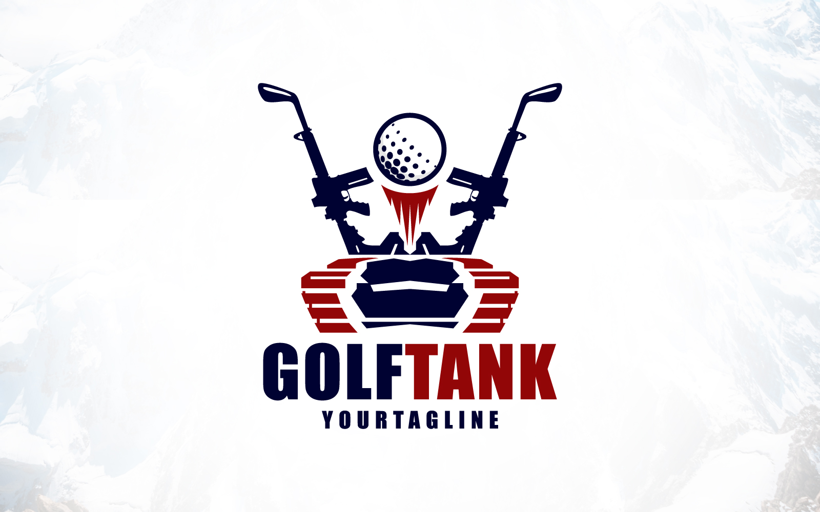 Veteran Army Tank Golf Logo