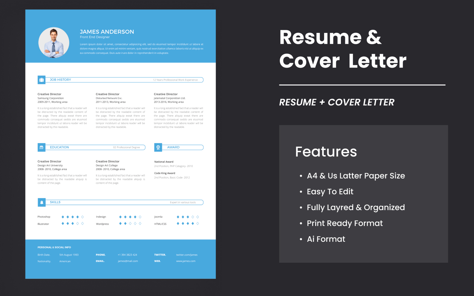 Elegant Resume And Cover Letter
