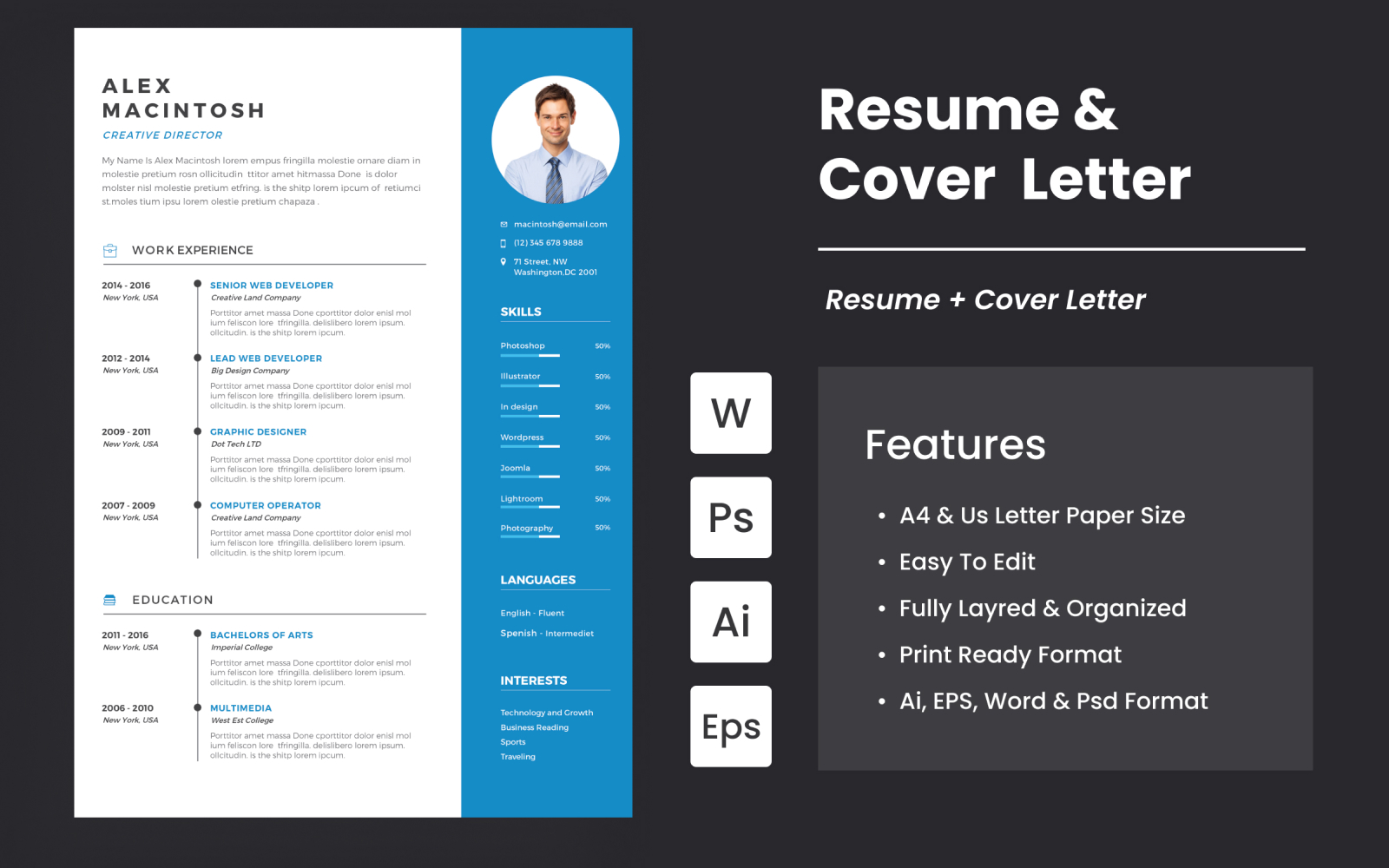 Elegant Resume And Cover Letter Template