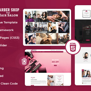 Hairdresser Salon Responsive Website Templates 247702