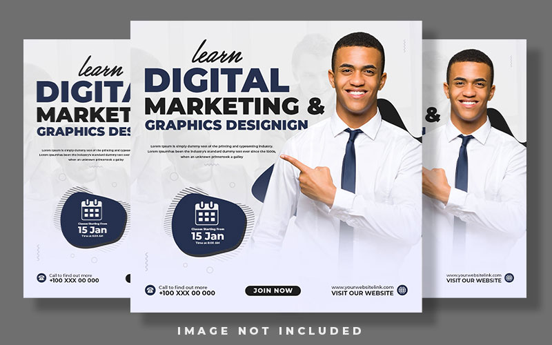 Learn Digital Marketing And Graphic Designing Social Media Post Design Template