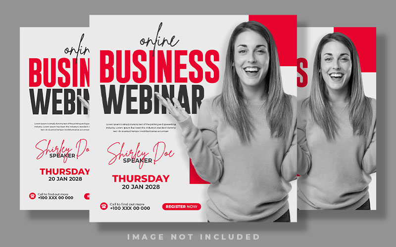 Online Business Webinar Social Media Post Design Template