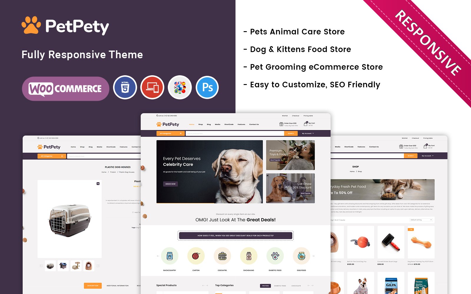 Petpety - Pet Shop & Pet Accessories Responsive WooCommerce Theme
