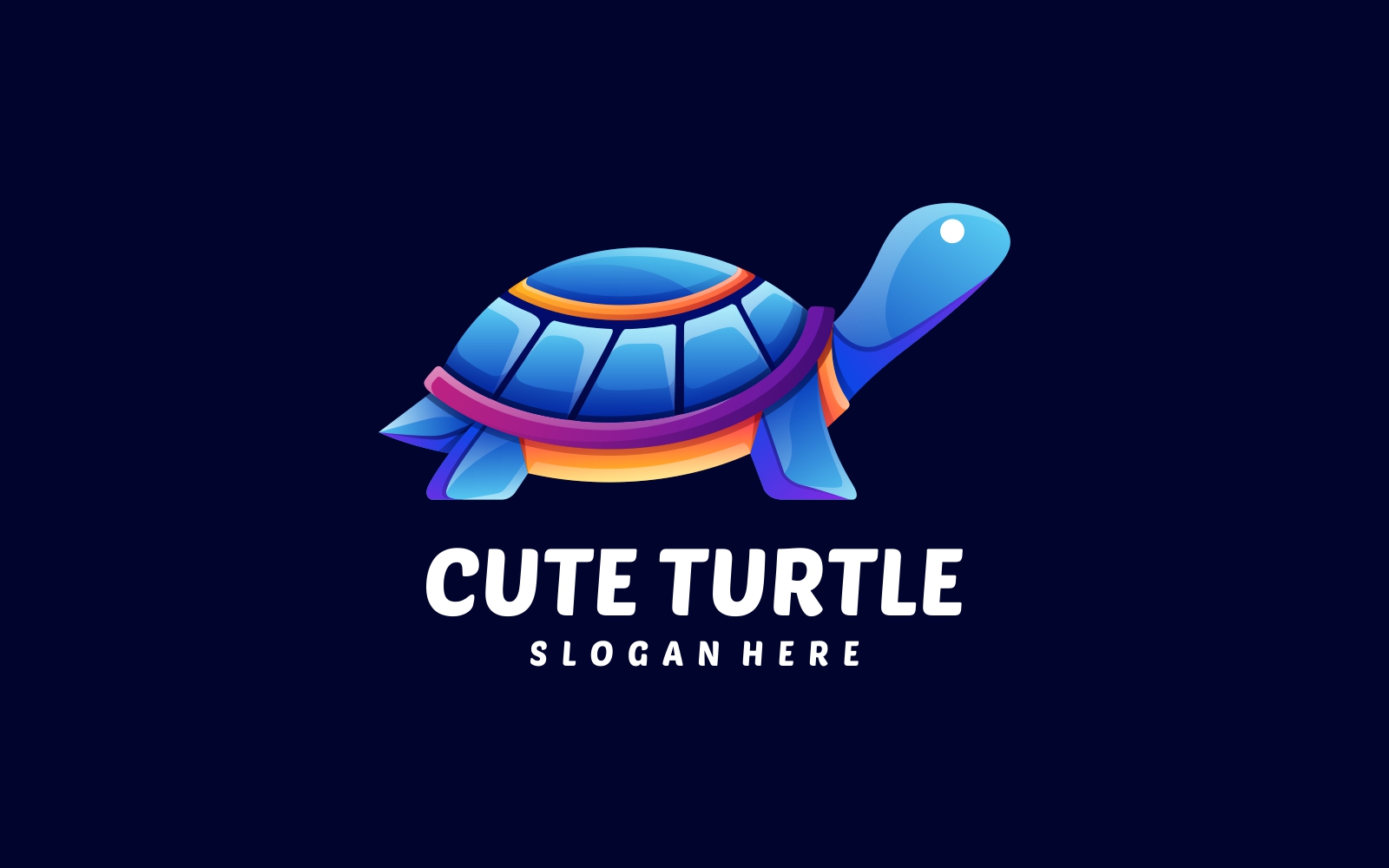 Cute Turtle Gradient Logo Style