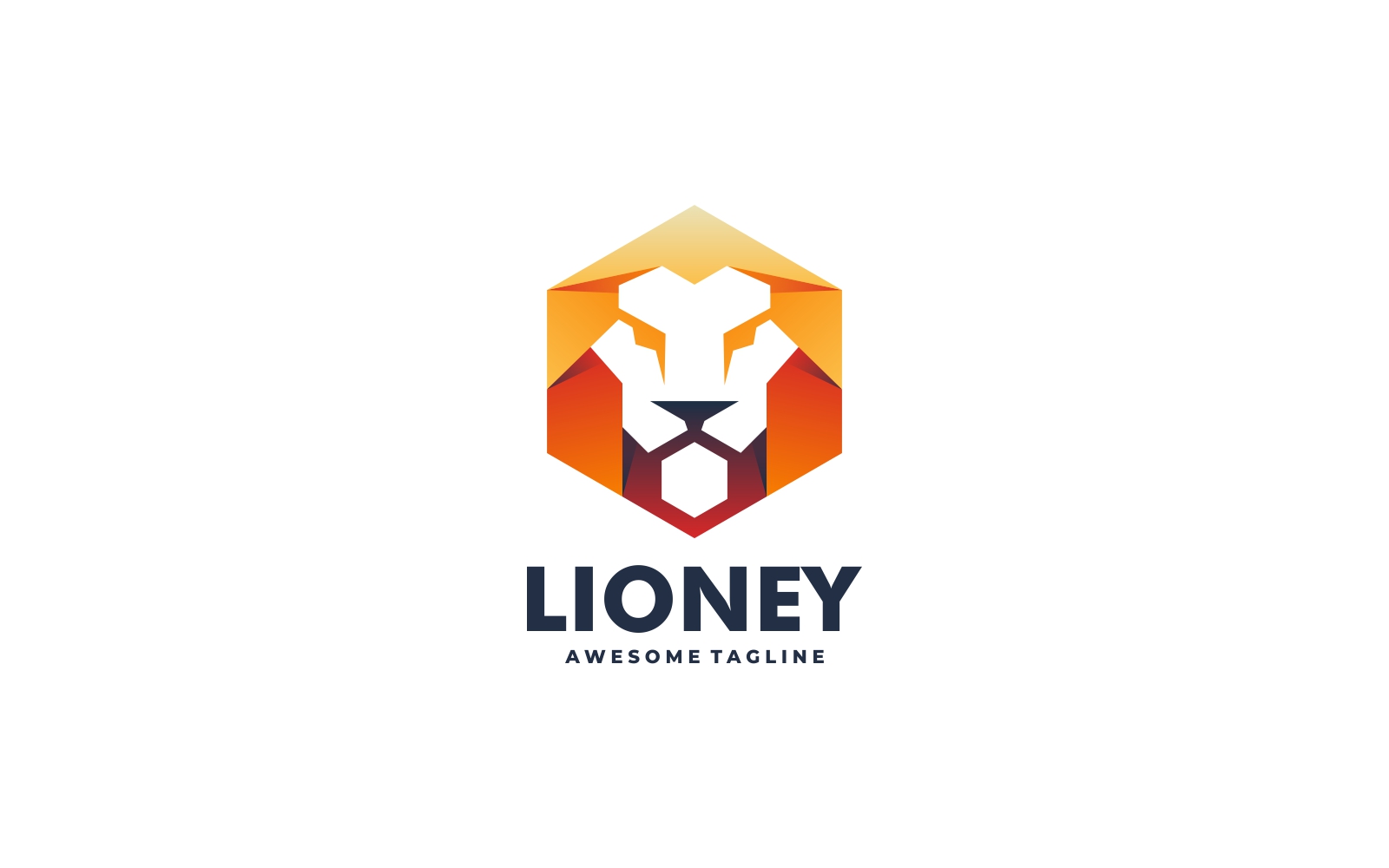 Lion Gradient Color Logo Design