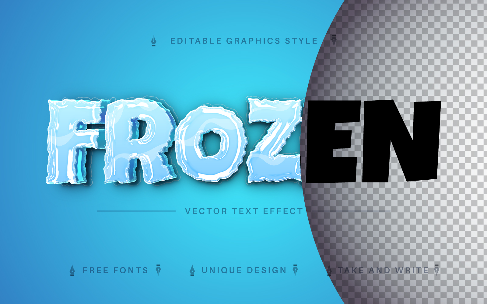 Frozen Winter - Editable Text Effect, Font Style, Graphics Illustration