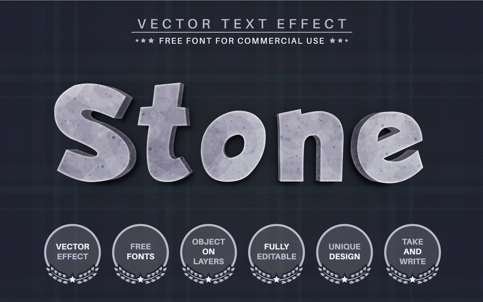 Stone Texture - Editable Text Effect, Font Style, Graphics Illustration