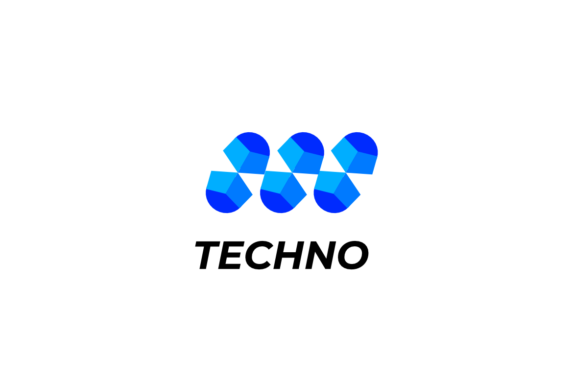 Letter M  Modern Blue Tech Logo