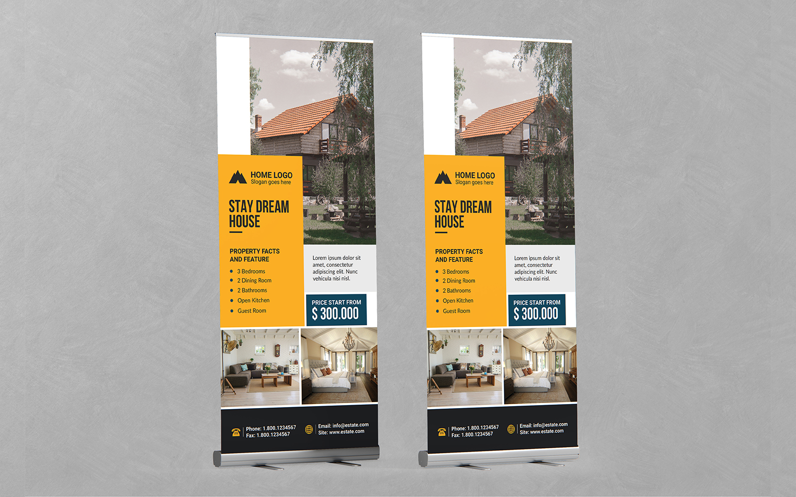 Creative DesignReal Estate Roll Up Banner PSD Templates