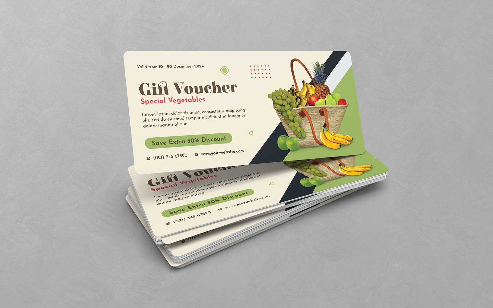 Vegetables Food Gift Voucher PSD Templates