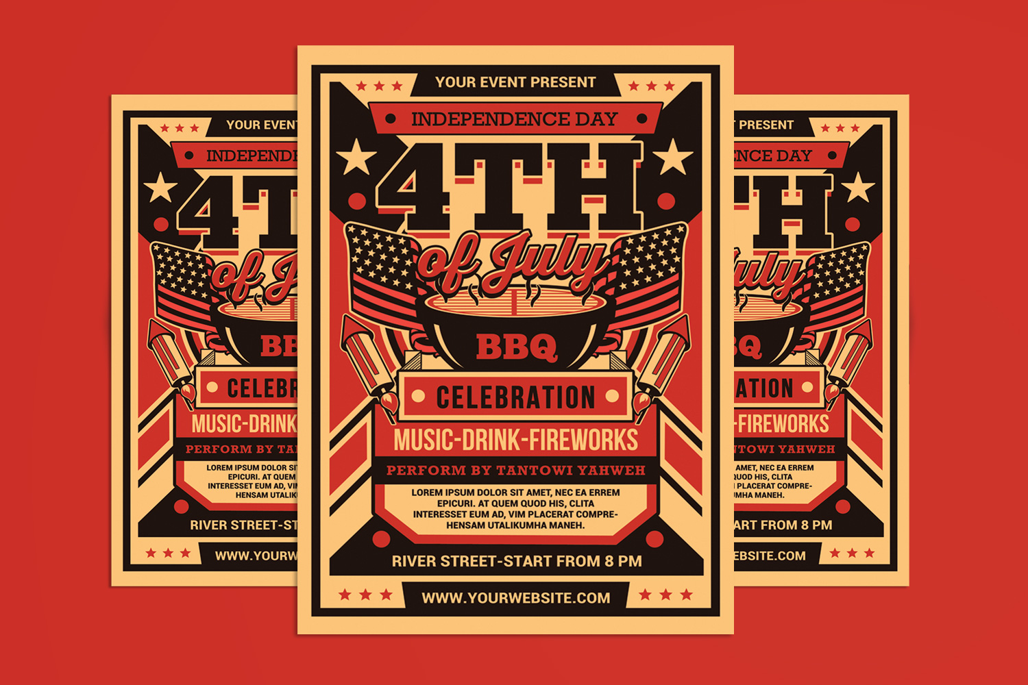 4th of July BBQ Flyer Template