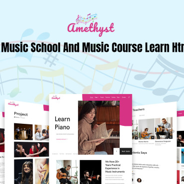 Music School Responsive Website Templates 249716