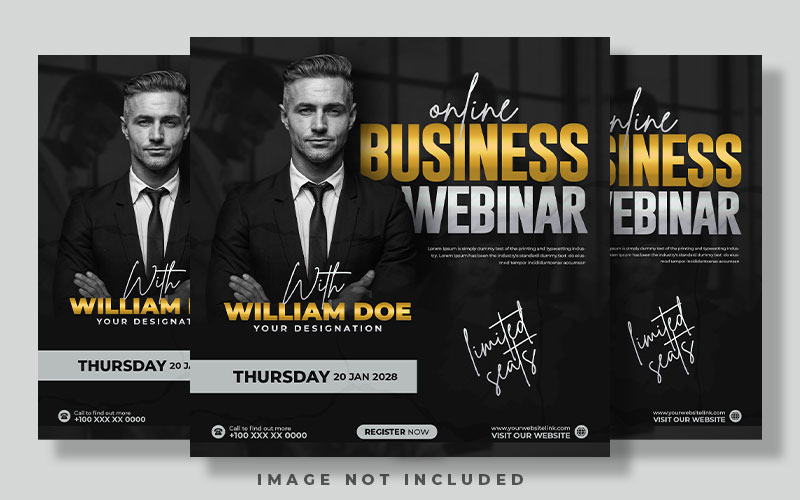 Online Webinar Gold Black Creative Social Media Post