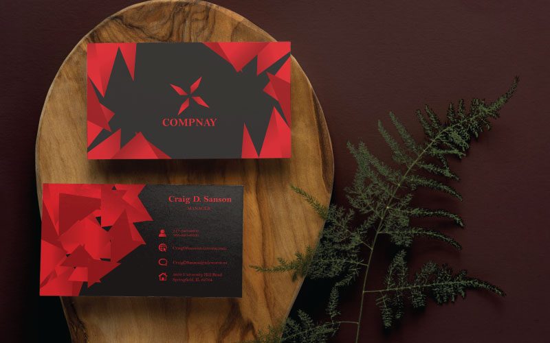 Red And Black Color Business Card