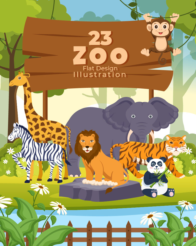 23 Zoo Cartoon Illustration