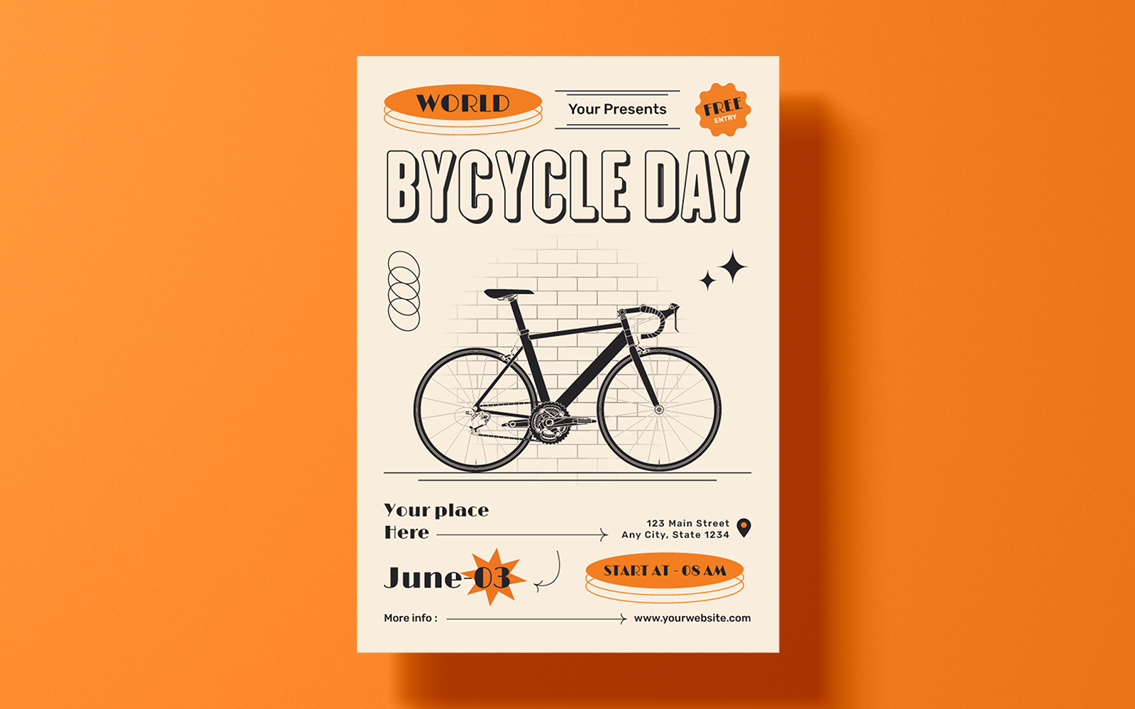 Bicycle Day Flyer Template