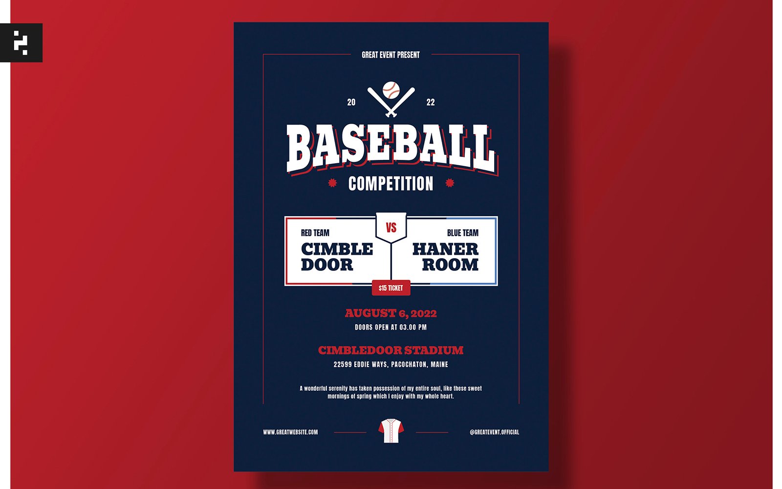 Baseball Match Flyer Set Template