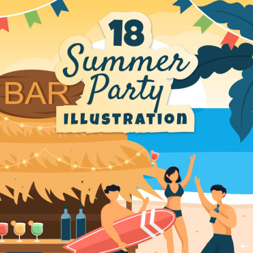 Party Beach Illustrations Templates 249866