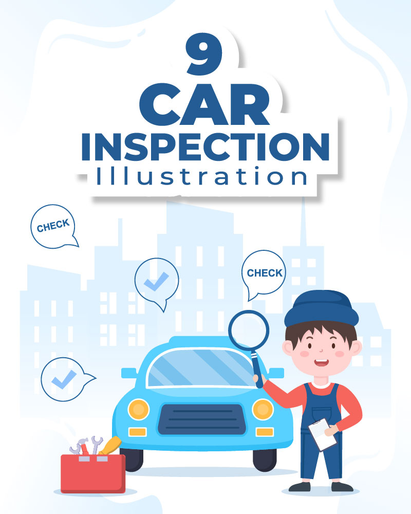9 Car Inspection Transport Illustration