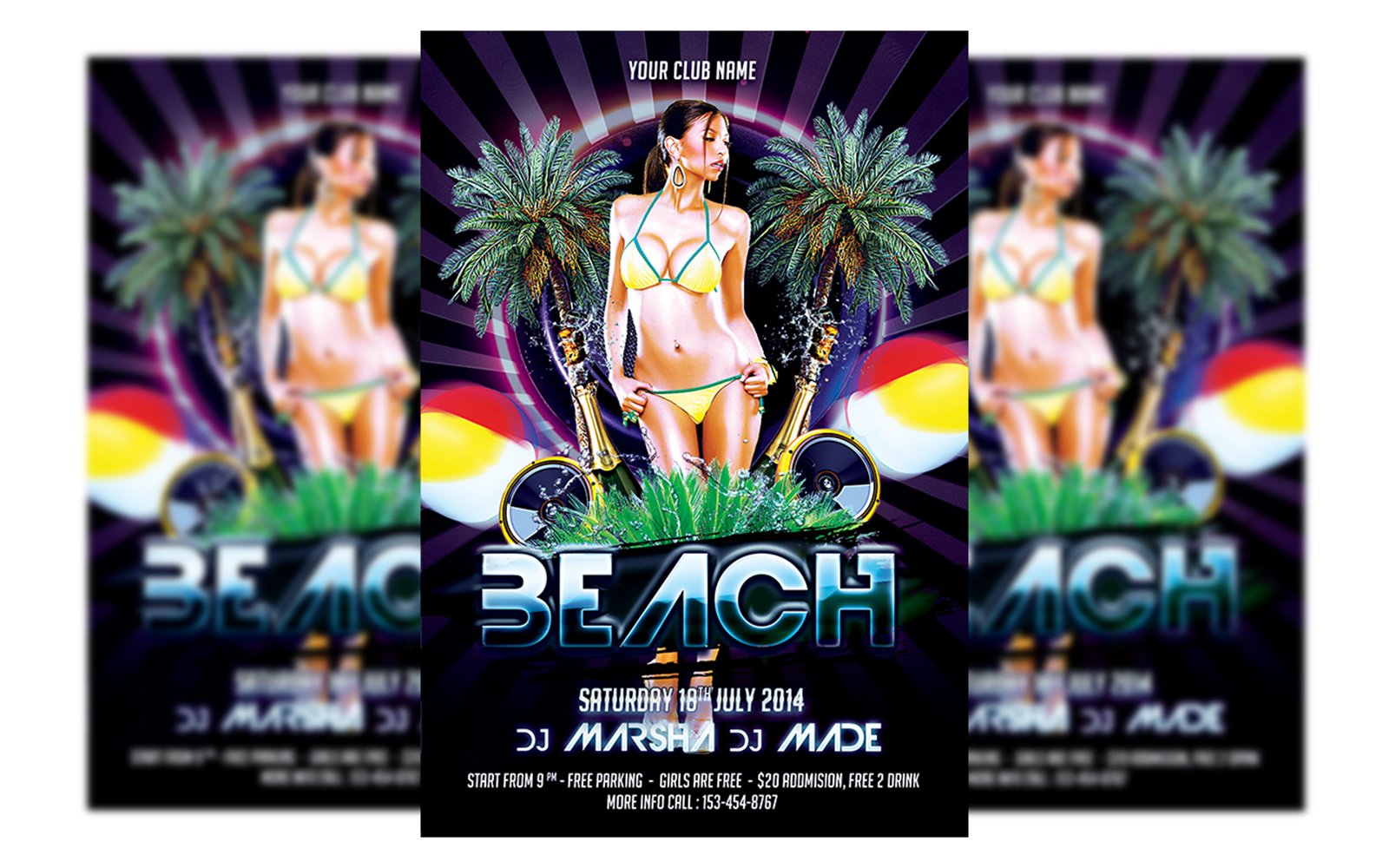 Beach Party Flyer Template