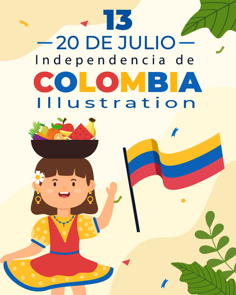 13 De Julio Colombia Illustration