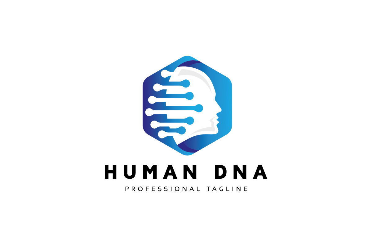 Human Dna Hexagon Logo Template