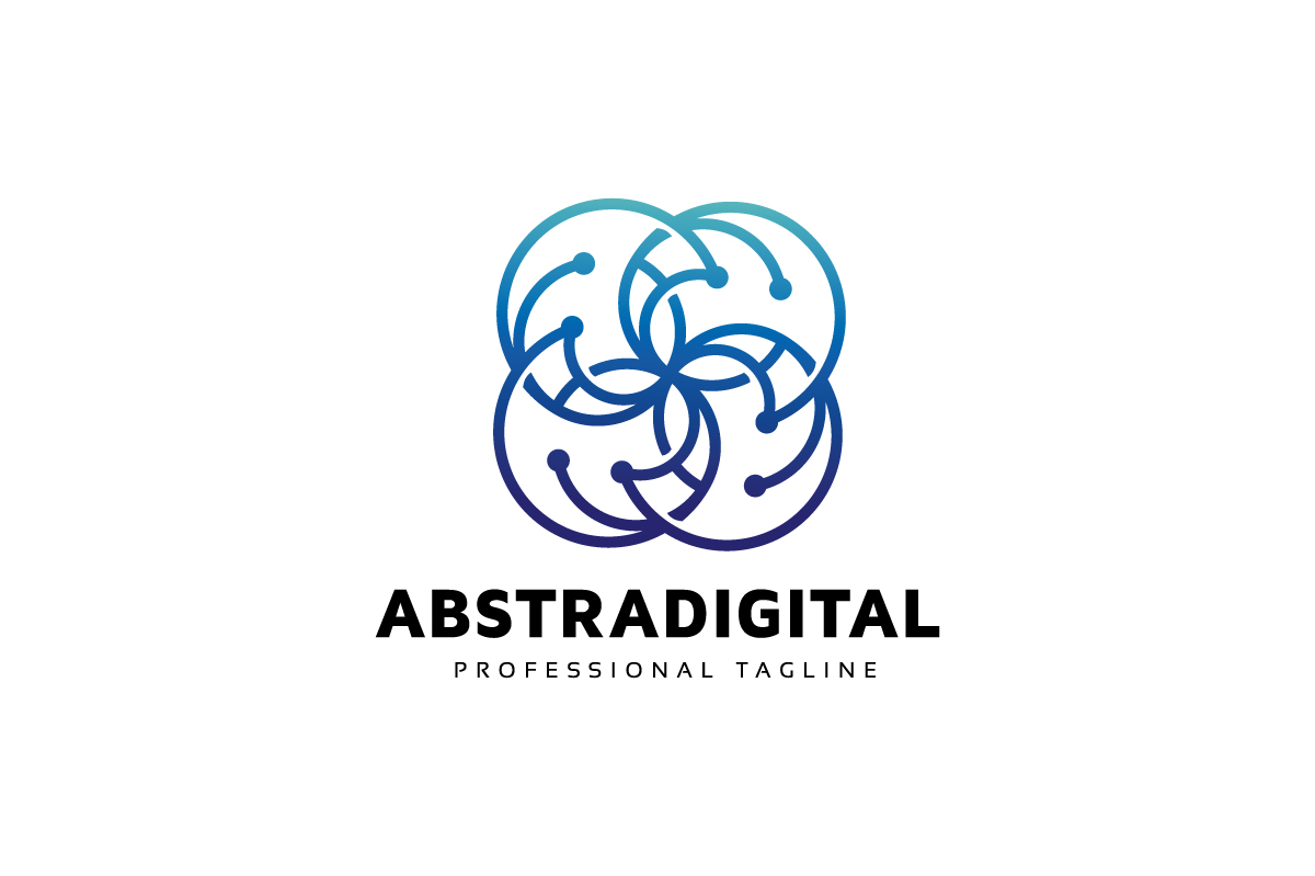 Abstract Digital Circle Logo Template