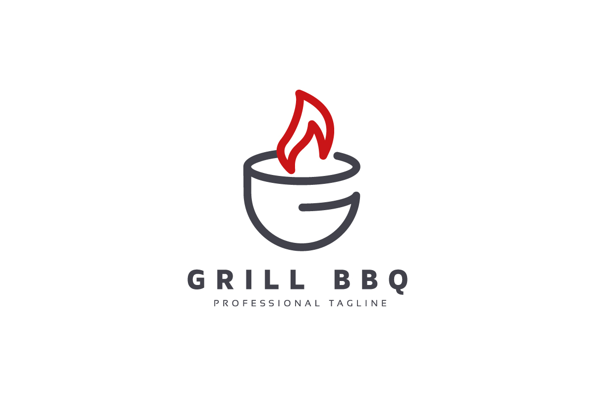 Grill BBQ G Letter Logo Template