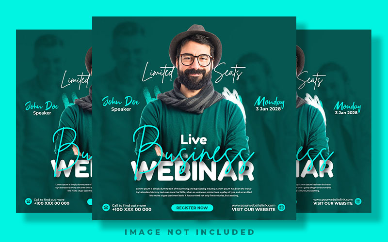 Creative And Modern Live Business Webinar Social Media Post