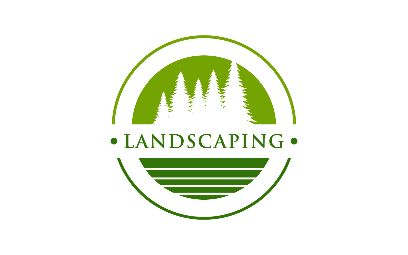 Green landscaping vector logo template