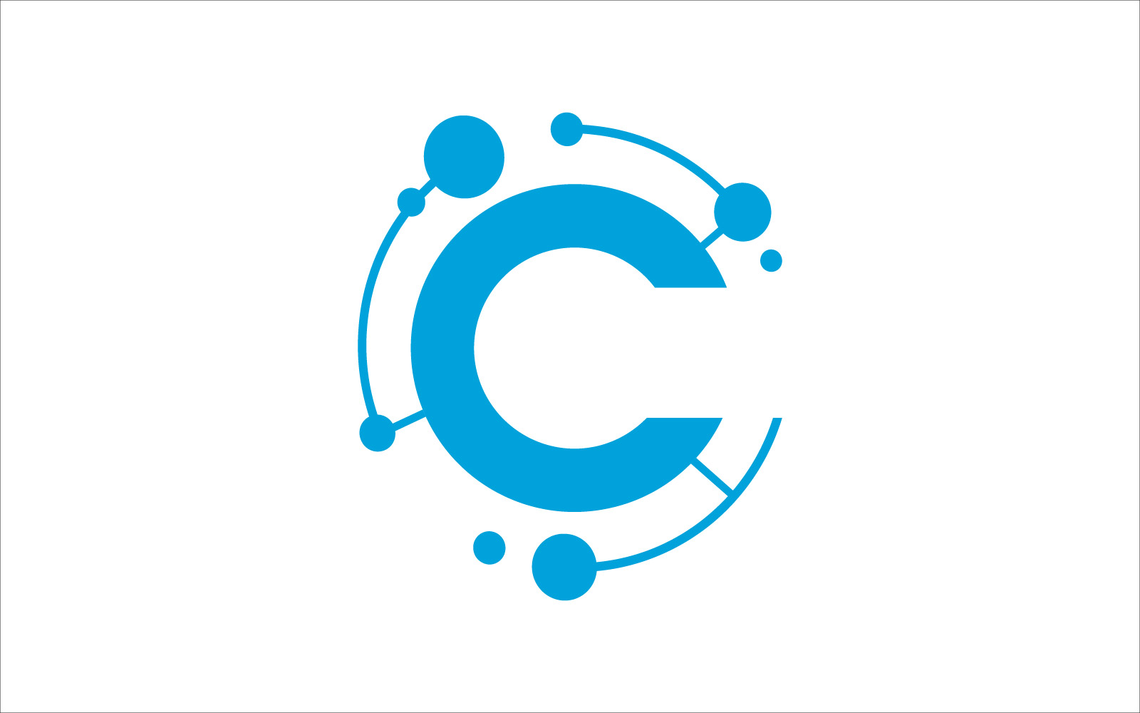 Letter C technology vector logo template