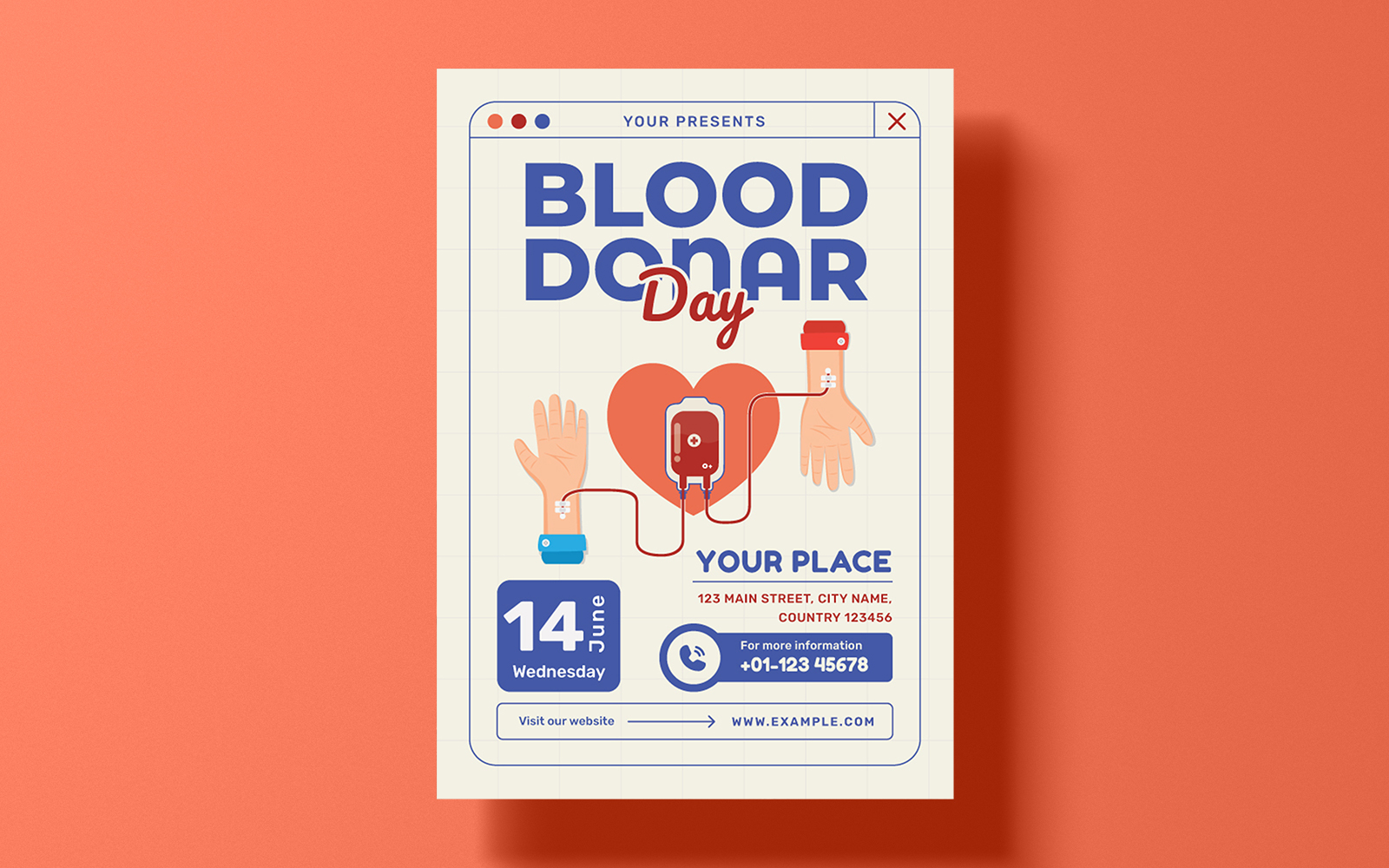 Blood Donor Day Flyer Template