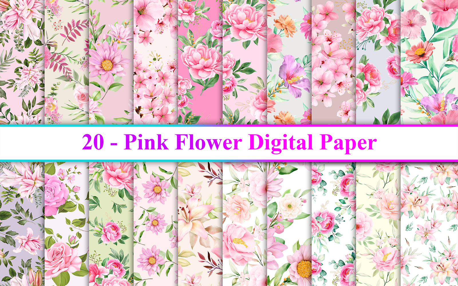 Pink Floral Seamless Pattern