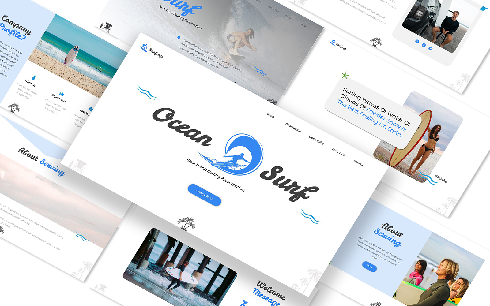 Ocean & Surfing Google Slides Presentation