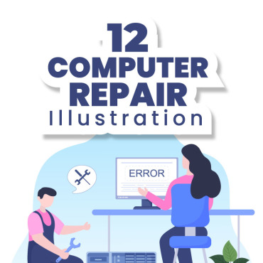 Computer Repair Illustrations Templates 250908