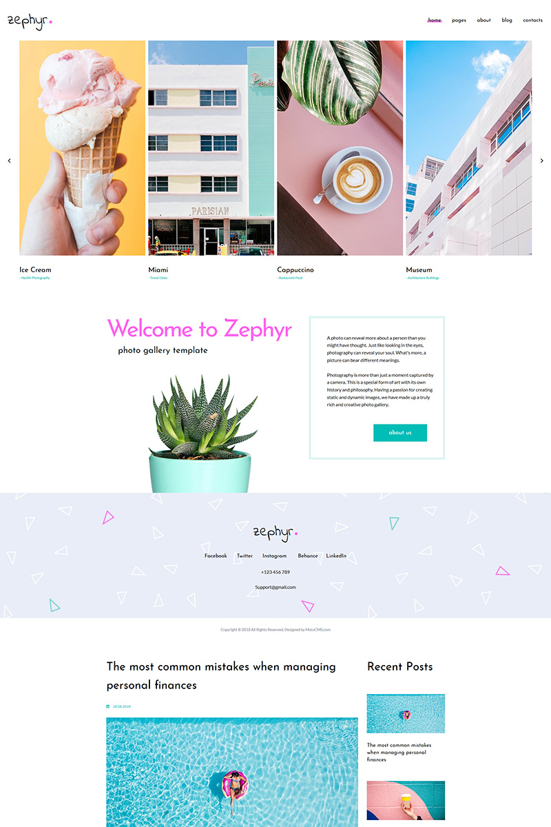 Zephyr - Creative Projects Photo Gallery Website Powered by MotoCMS 3 Website Builder