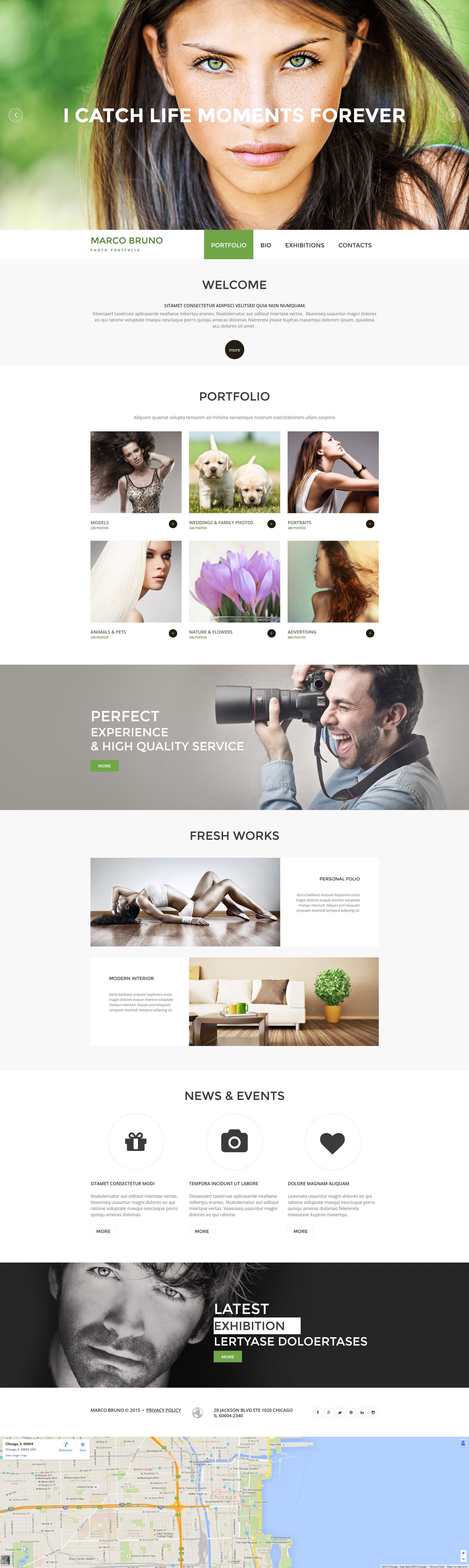 Photographer Portfolio Website Powered by MotoCMS 3 Website Builder