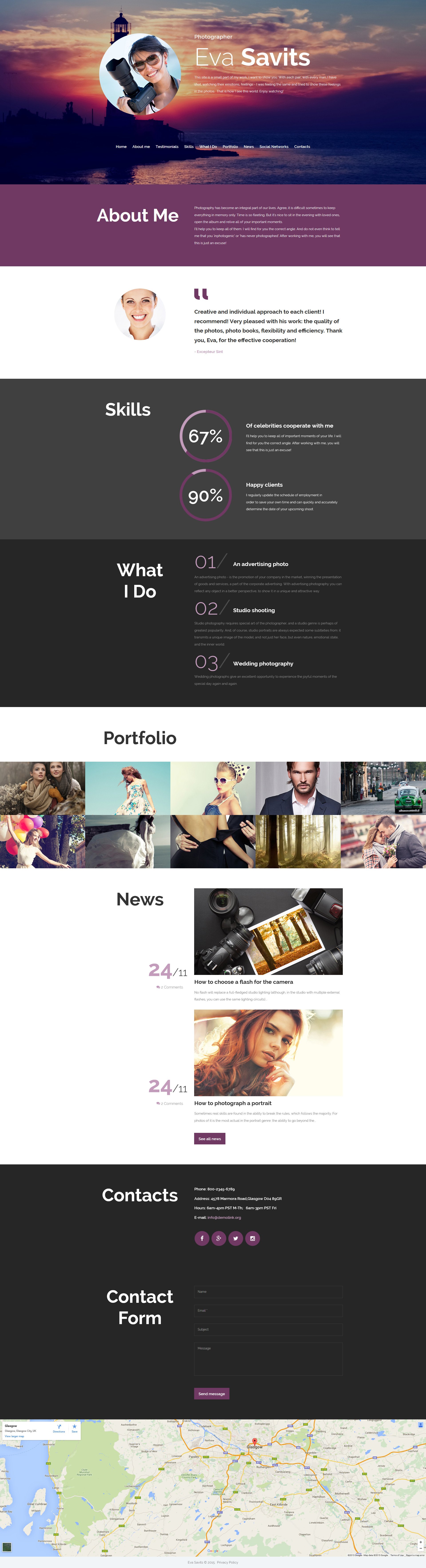 Photographer Portfolio Responsive Photo Gallery Website Powered by MotoCMS 3 Website Builder