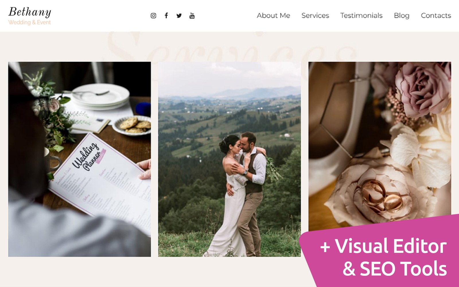 Wedding Planning MotoCMS Website Design