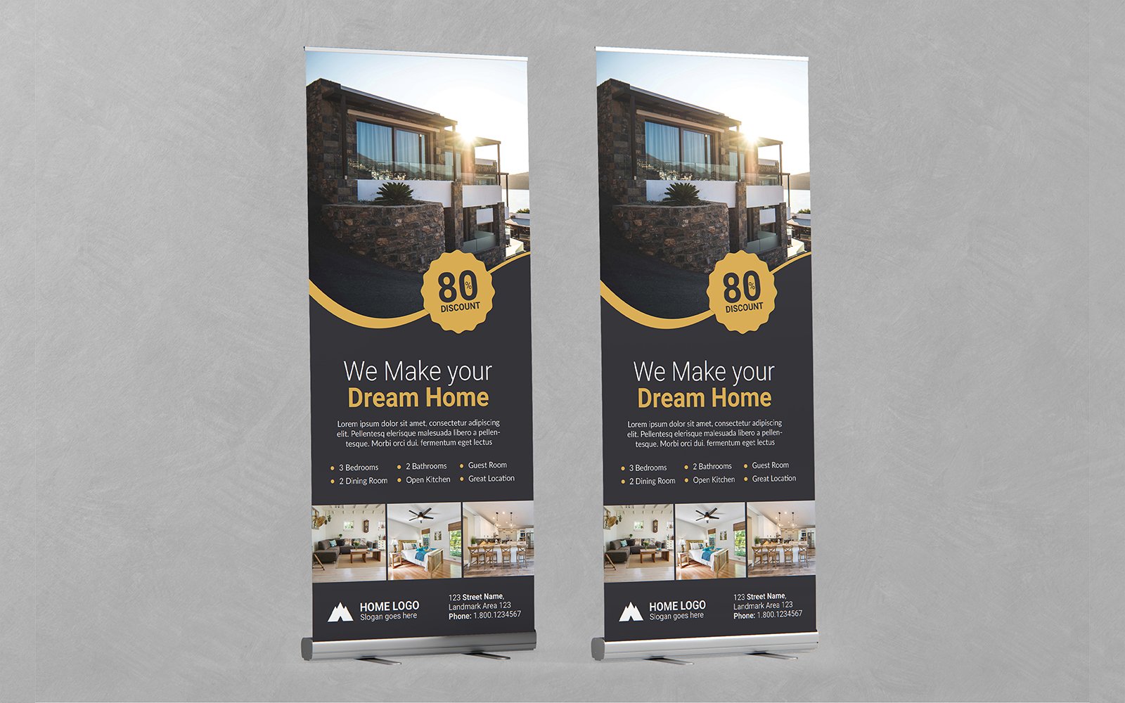 Real Estate Agency Roll-up Banner PSD Templates