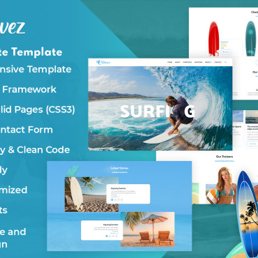 Surf Swim Responsive Website Templates 251058