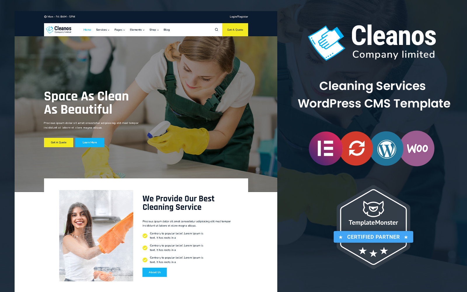 Cleanos - Cleaning Services WordPress Theme