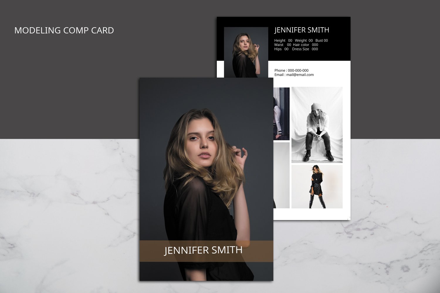 Modeling Comp Card  Corporate Identity Template